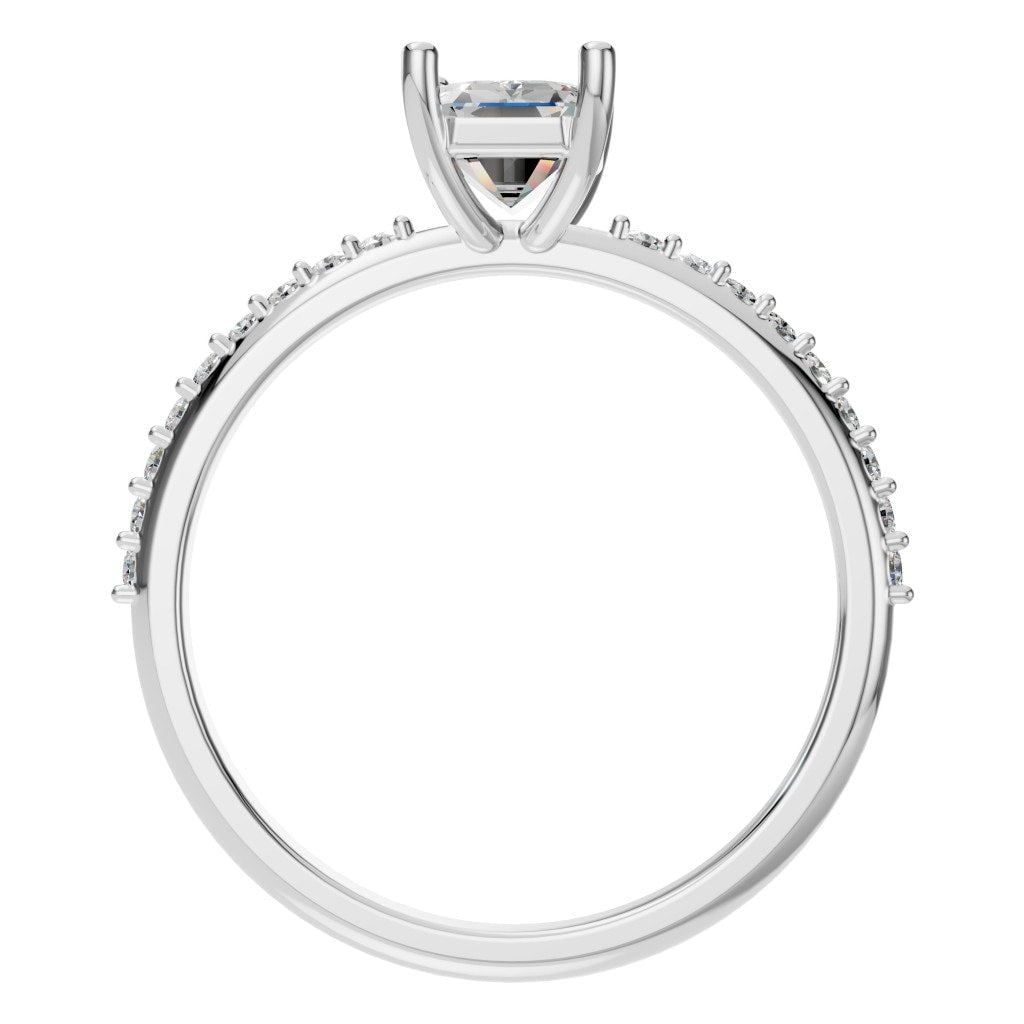 RI-8881 White Gold Ring SET - Top View