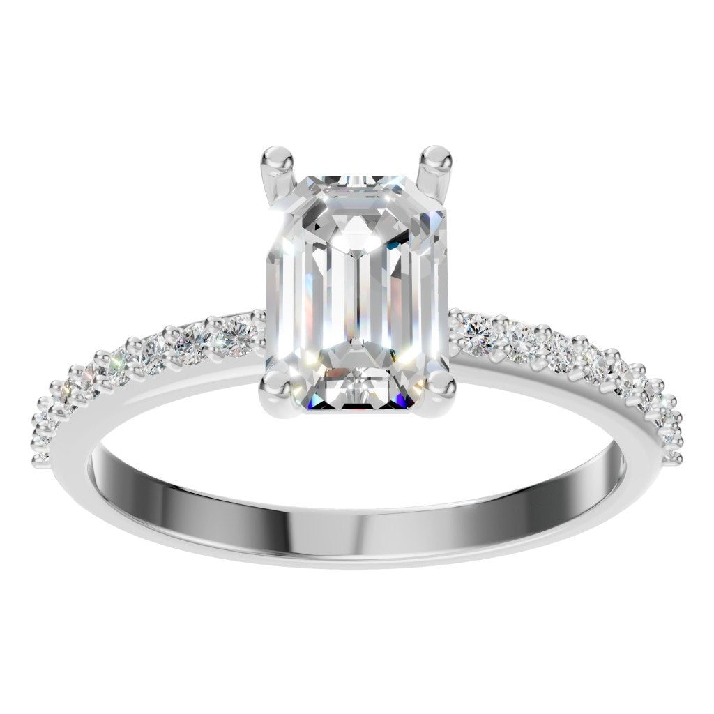 RI-8881 White Gold Ring SET - Front View