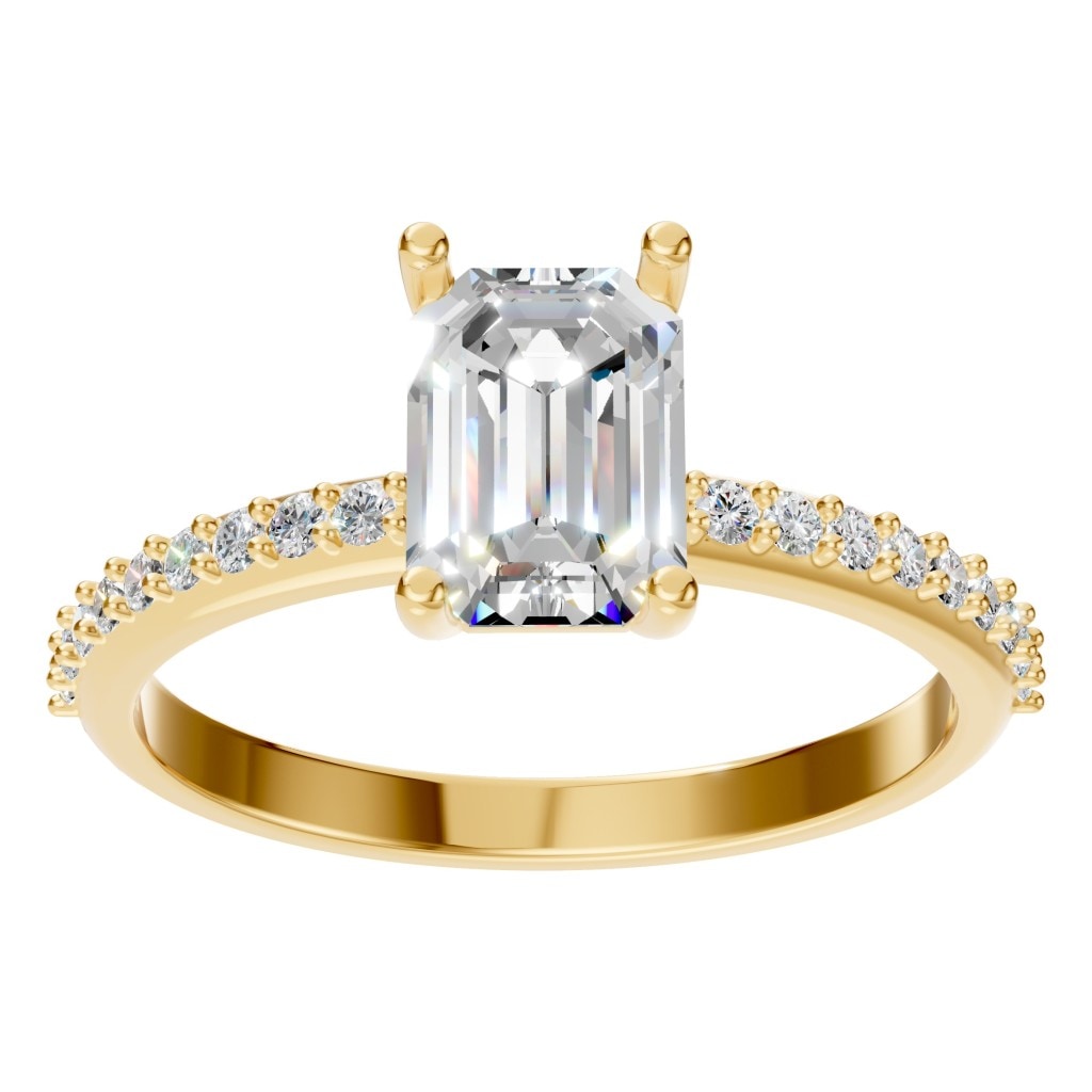 RI-8881 Yellow Gold Ring SET - Front View