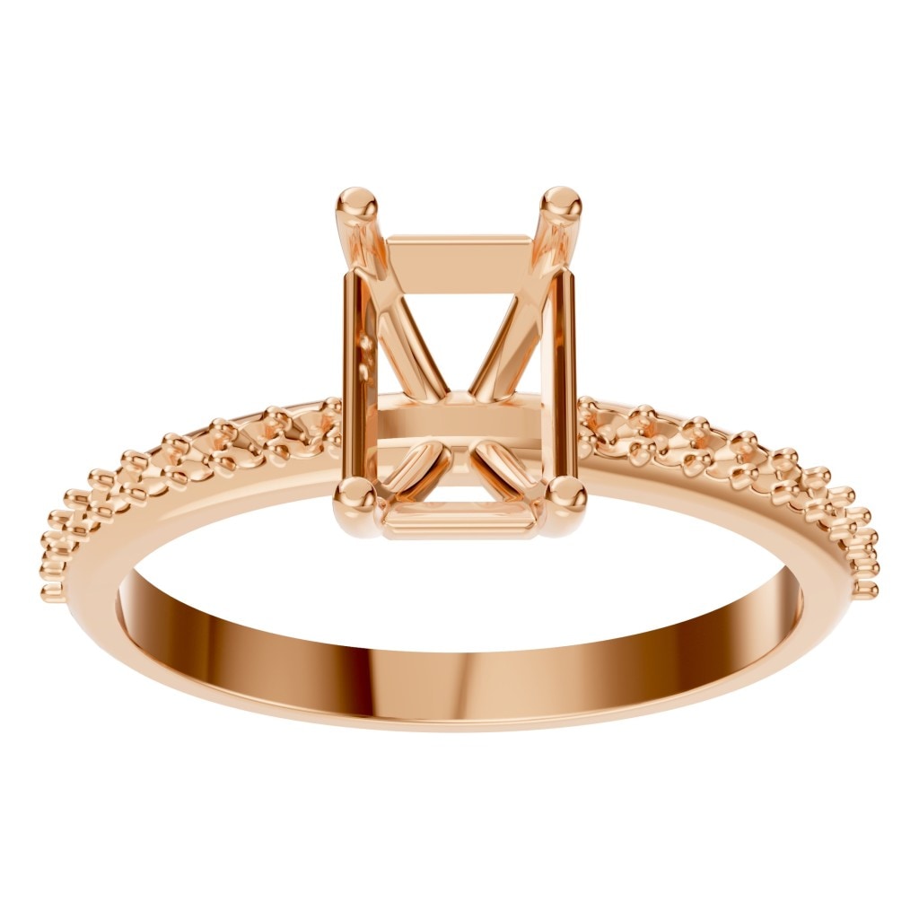 RI-8881 Rose Gold Ring UNSET - Front View