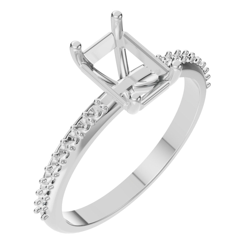 RI-8881 White Gold Ring UNSET - Main View