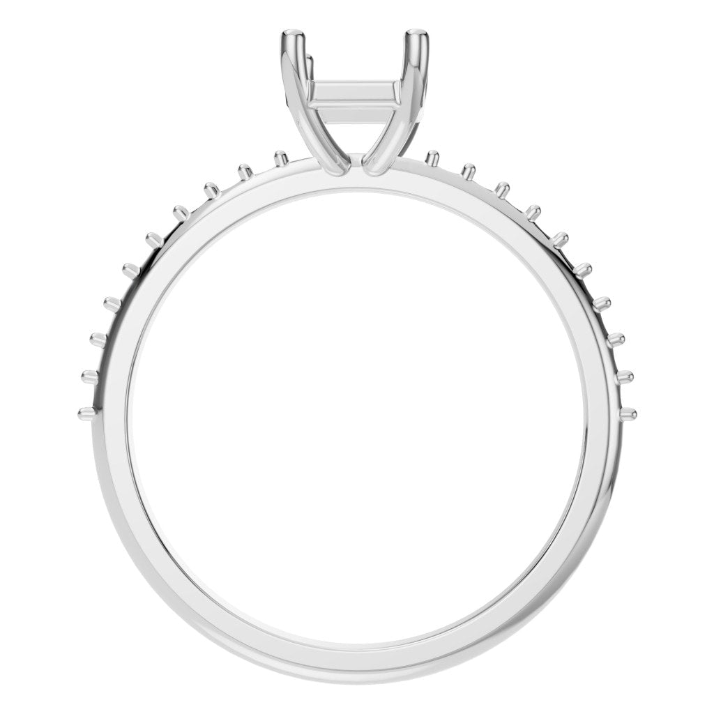 RI-8881 White Gold Ring UNSET - Top View