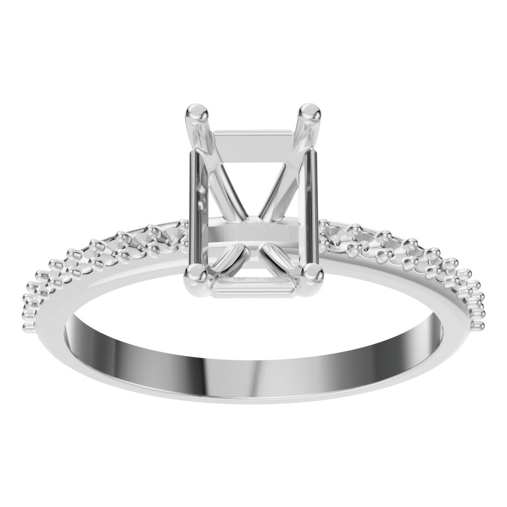 RI-8881 White Gold Ring UNSET - Front View