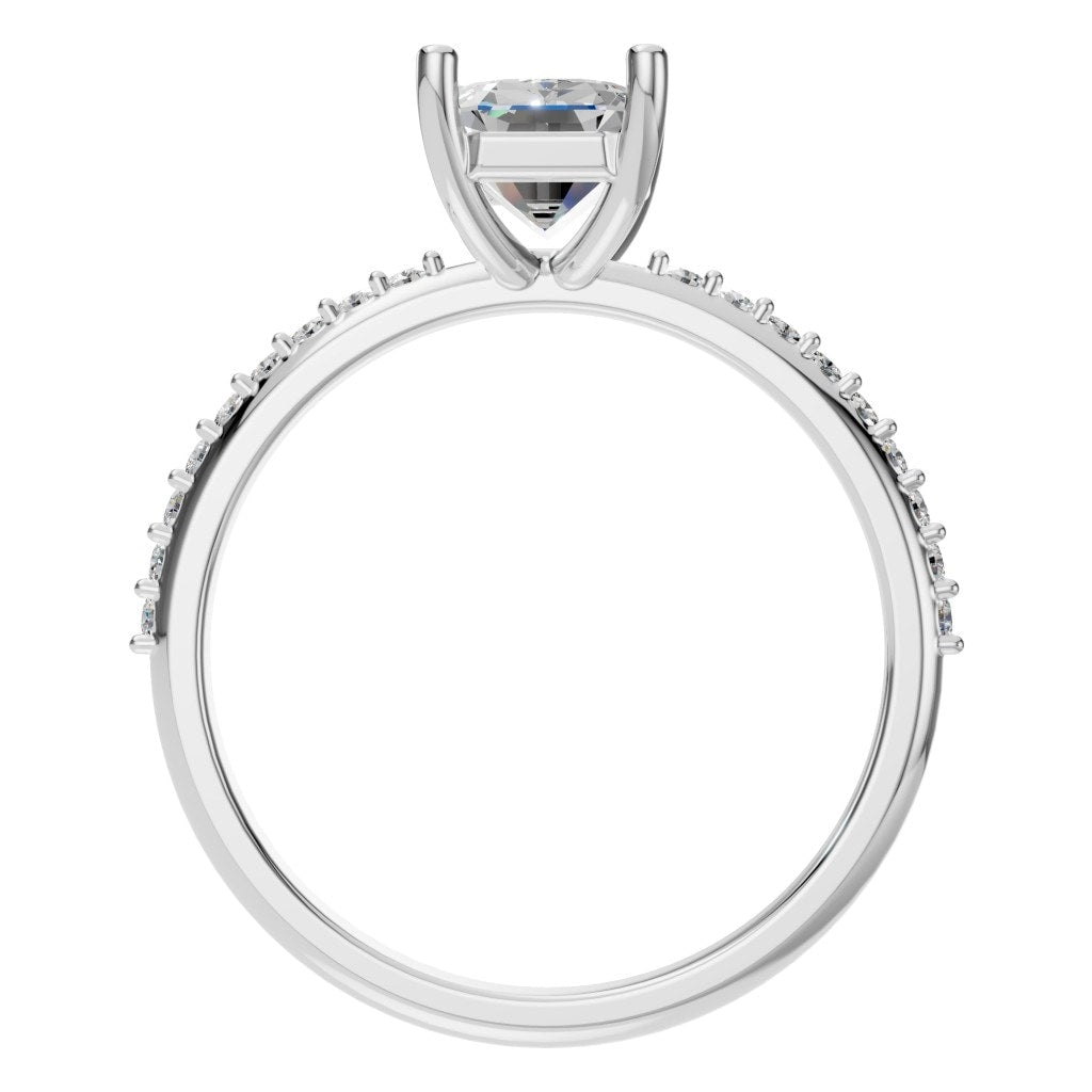 RI-8881 White Gold Ring SET - Top View
