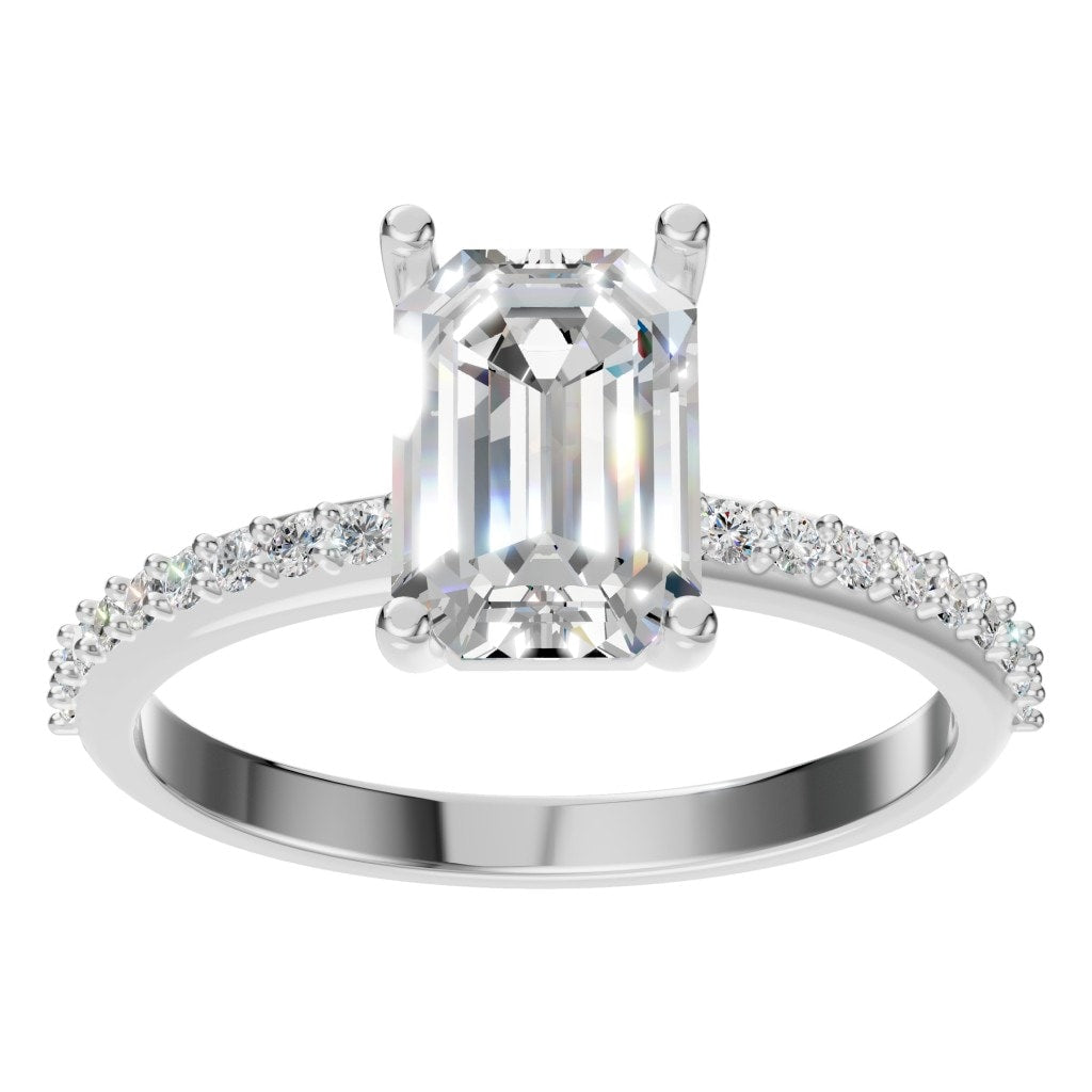 RI-8881 White Gold Ring SET - Front View