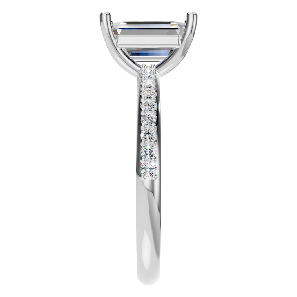 RI-8881 White Gold Ring SET - Side View