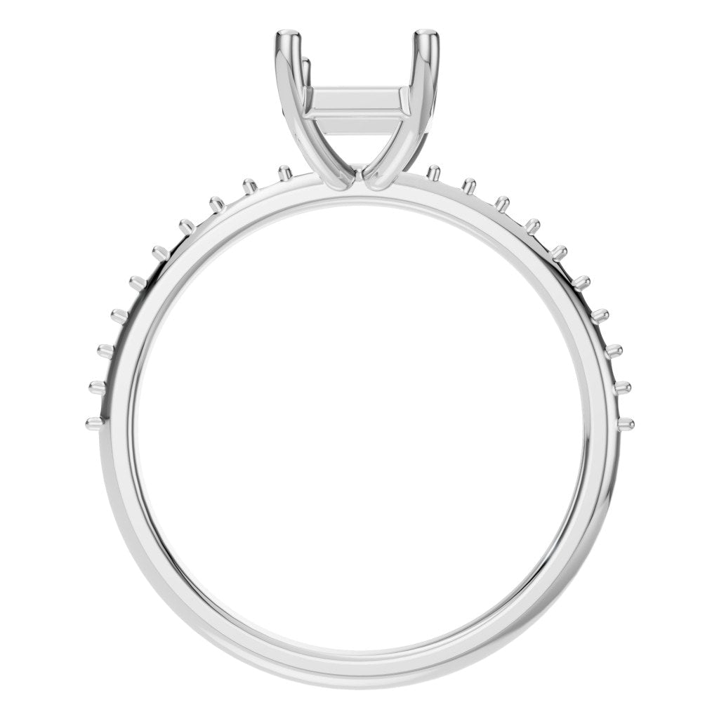 RI-8881 White Gold Ring UNSET - Top View