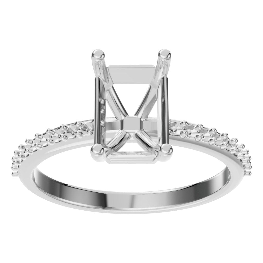 RI-8881 White Gold Ring UNSET - Front View