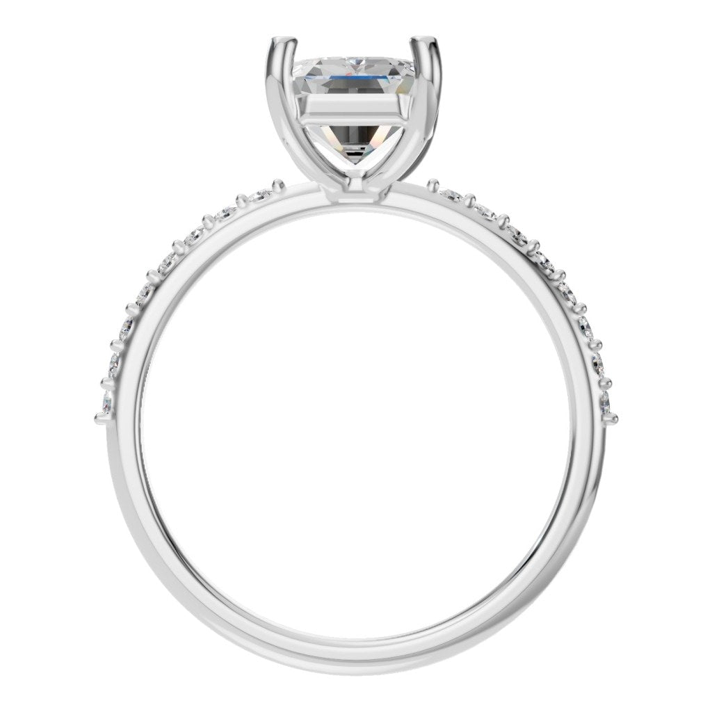 RI-8881 White Gold Ring SET - Top View
