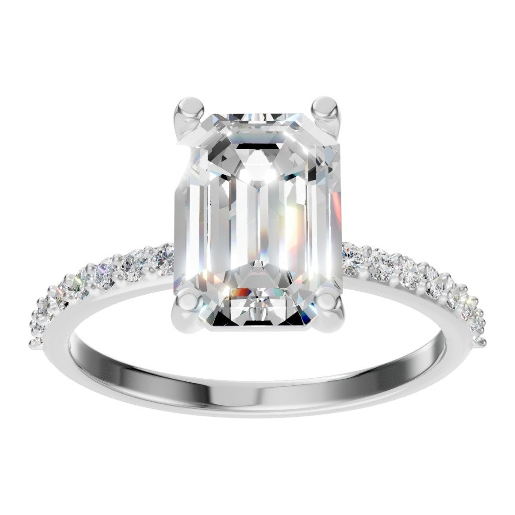 RI-8881 White Gold Ring SET - Front View