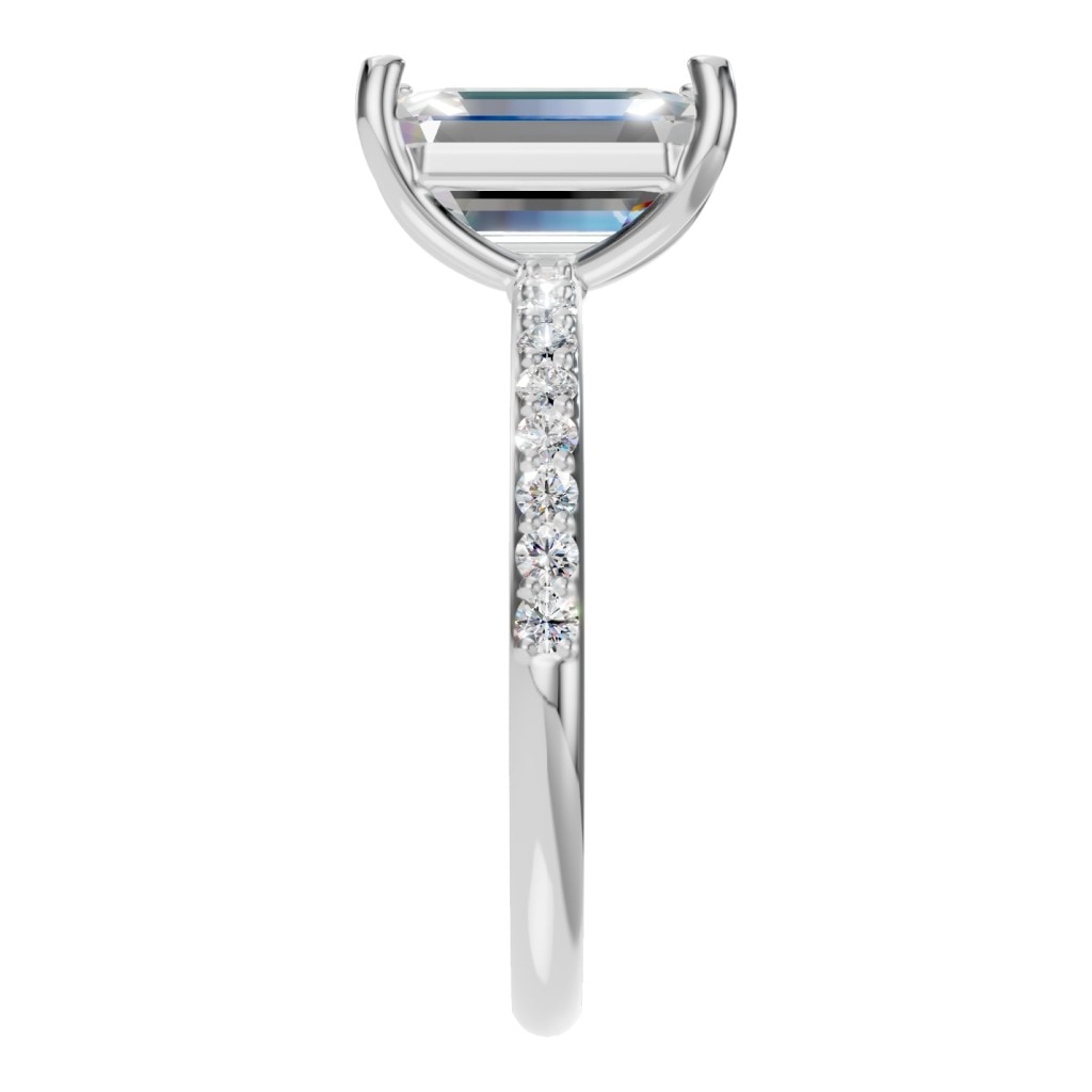 RI-8881 White Gold Ring SET - Side View