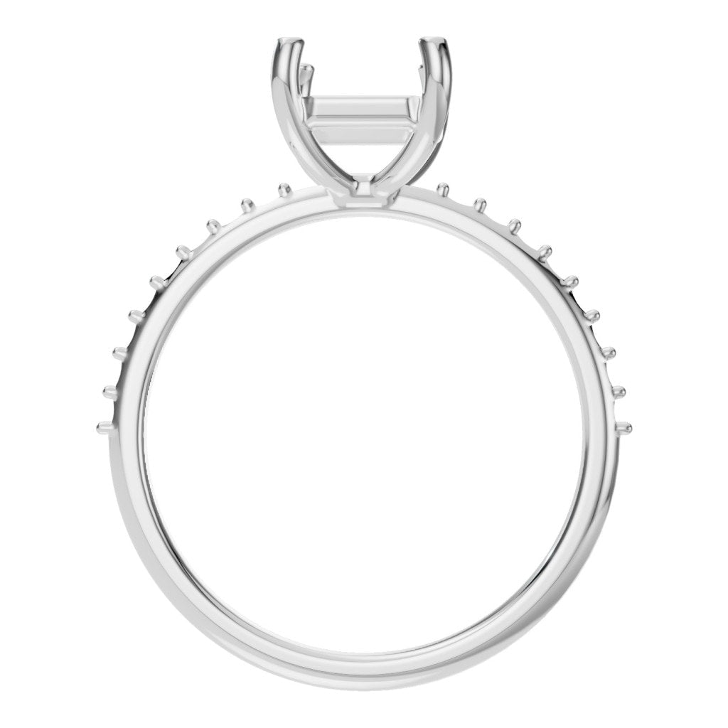 RI-8881 White Gold Ring UNSET - Top View