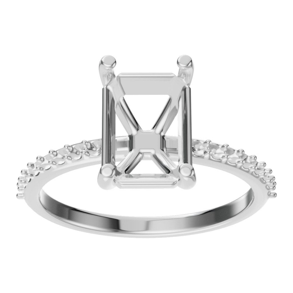 RI-8881 White Gold Ring UNSET - Front View