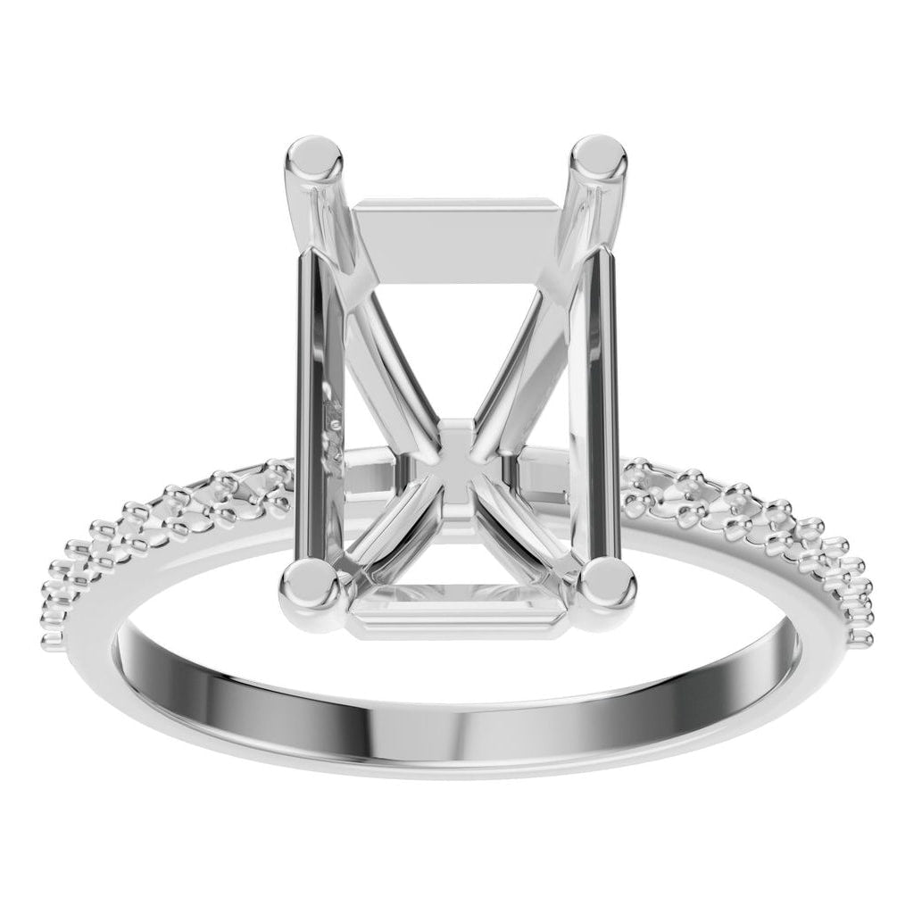 RI-8881 White Gold Ring SET - Front View