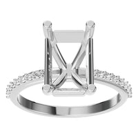RI-8881 White Gold Ring UNSET - Front View