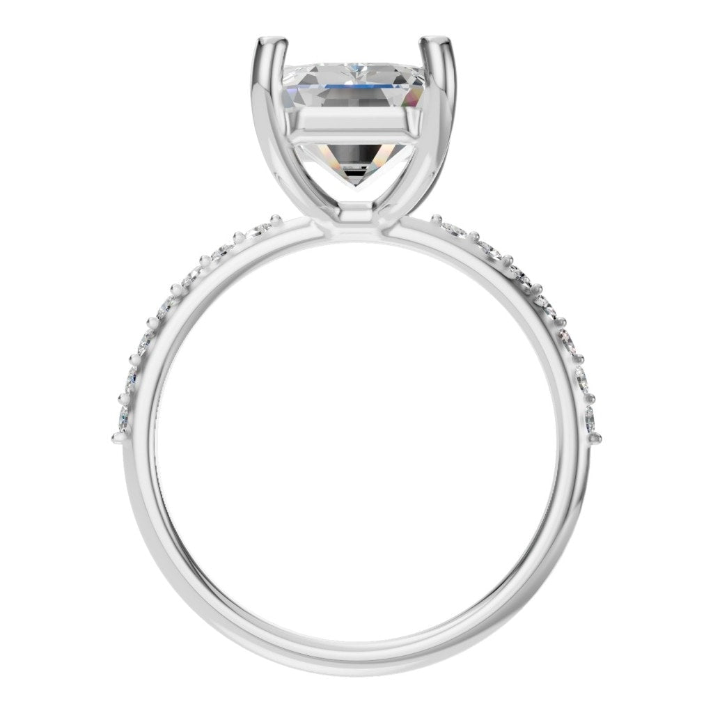 RI-8881 White Gold Ring SET - Top View