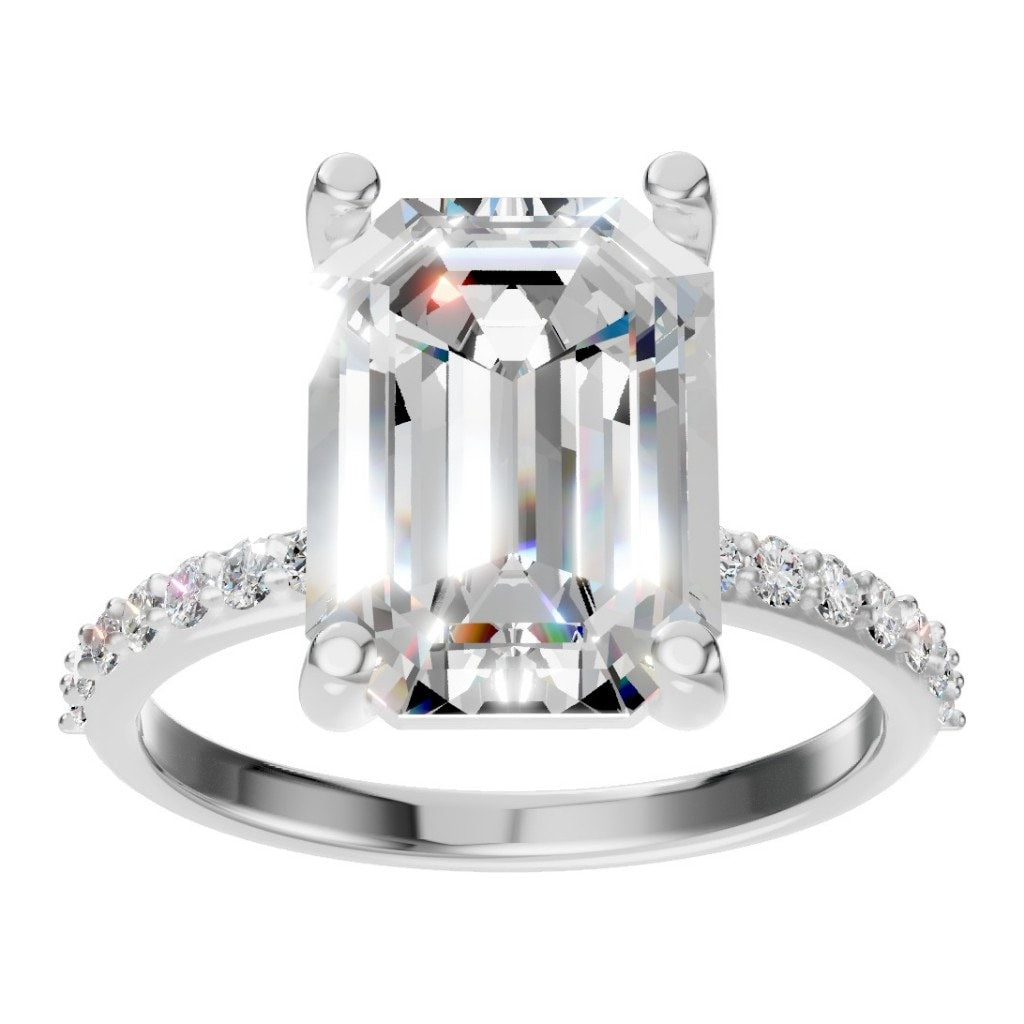 RI-8881 White Gold Ring SET - Front View