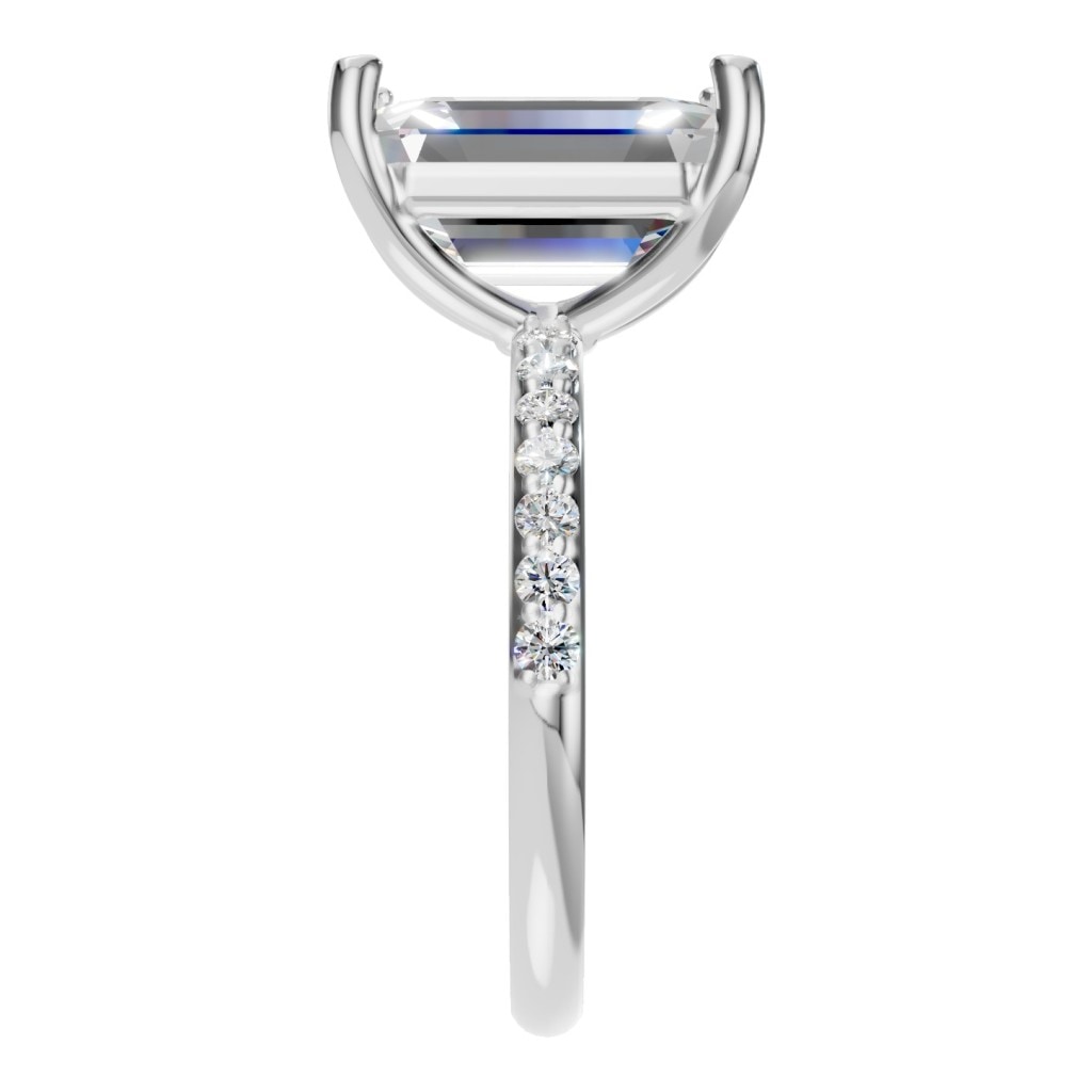 RI-8881 White Gold Ring SET - Side View