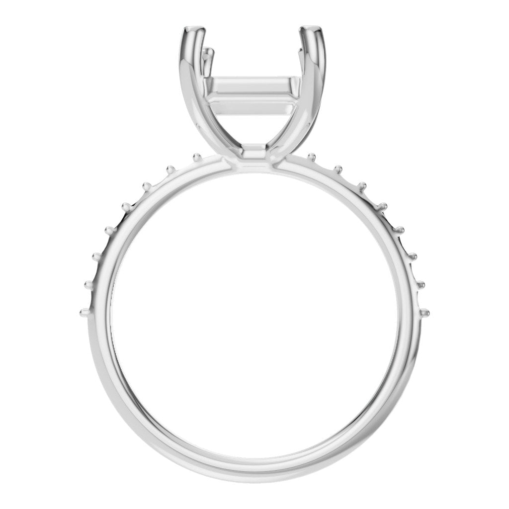 RI-8881 White Gold Ring UNSET - Top View