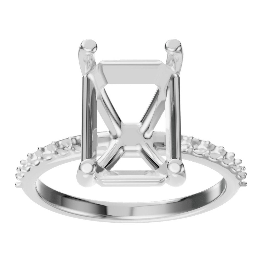 RI-8881 White Gold Ring UNSET - Front View