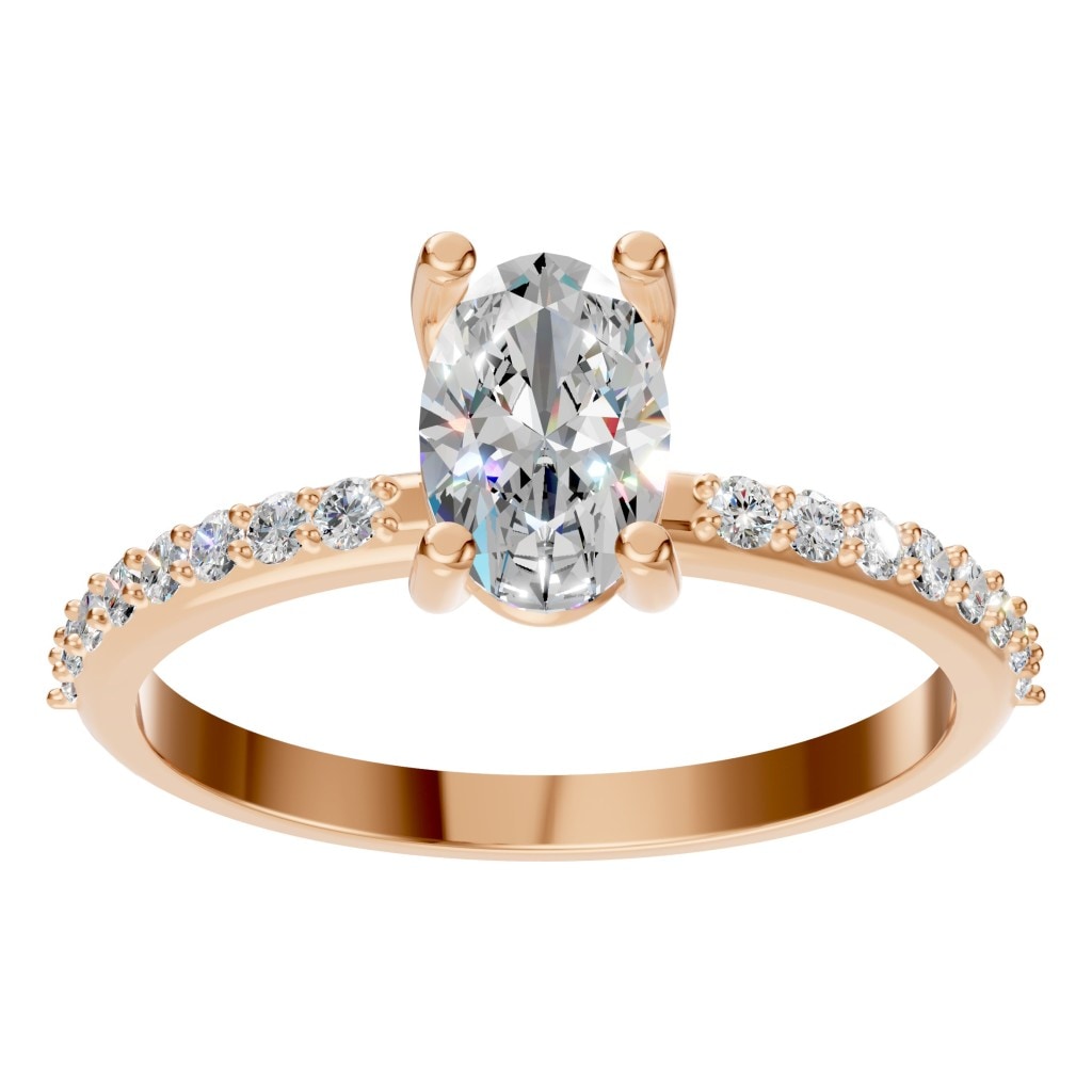 RI-8881 Rose Gold Ring SET - Front View