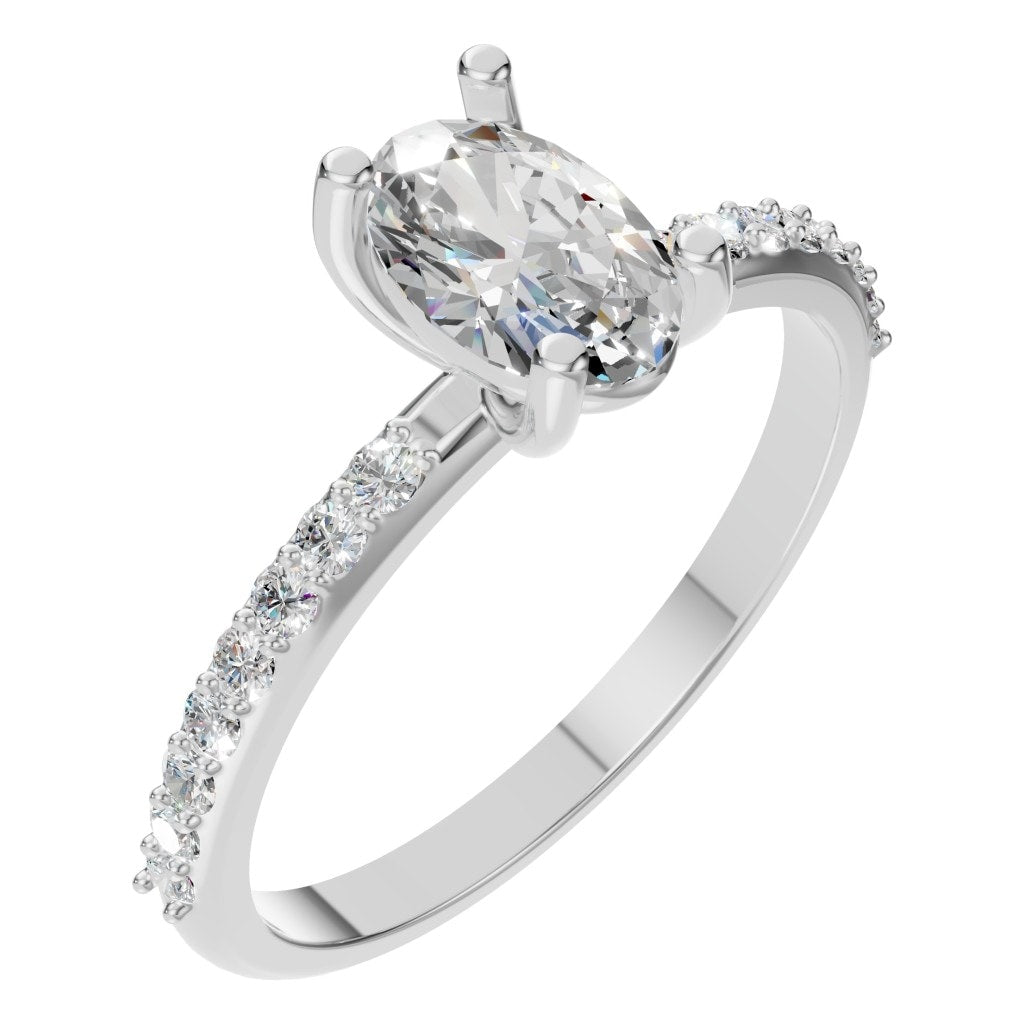 RI-8881 White Gold Ring SET - Main View