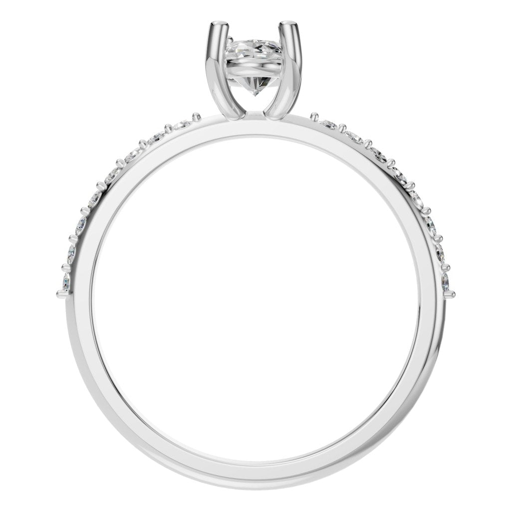 RI-8881 White Gold Ring SET - Top View