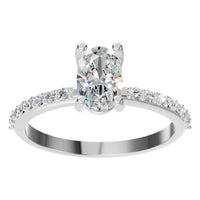 RI-8881 White Gold Ring SET - Front View