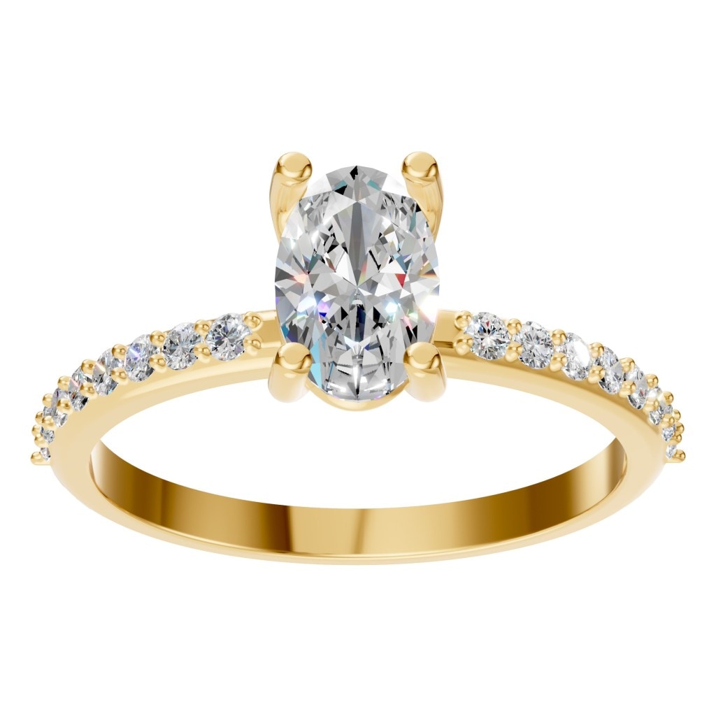 RI-8881 Yellow Gold Ring SET - Front View