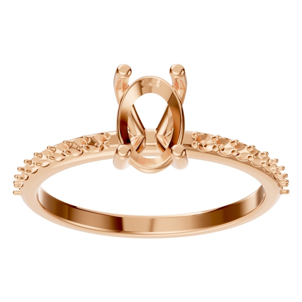 RI-8881 Rose Gold Ring UNSET - Front View