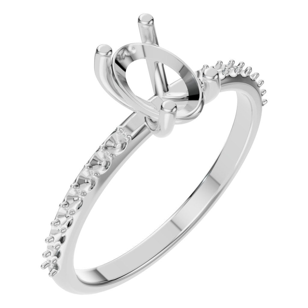 RI-8881 White Gold Ring UNSET - Main View