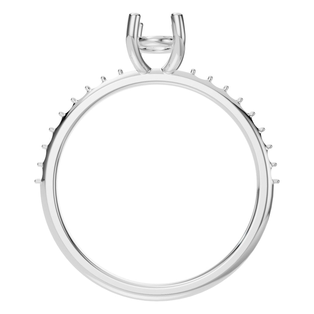 RI-8881 White Gold Ring UNSET - Top View