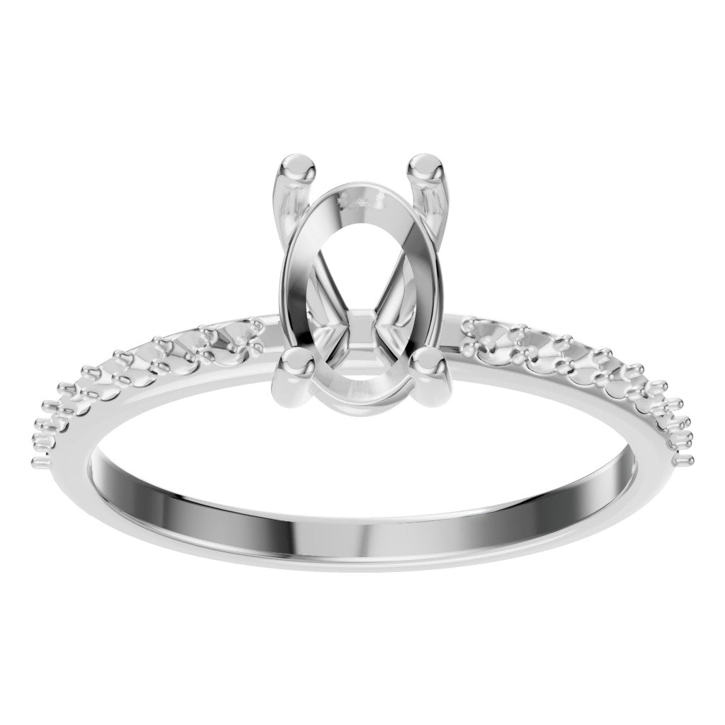 RI-8881 White Gold Ring UNSET - Front View