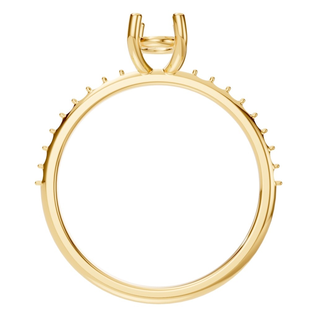RI-8881 Yellow Gold Ring UNSET - Top View