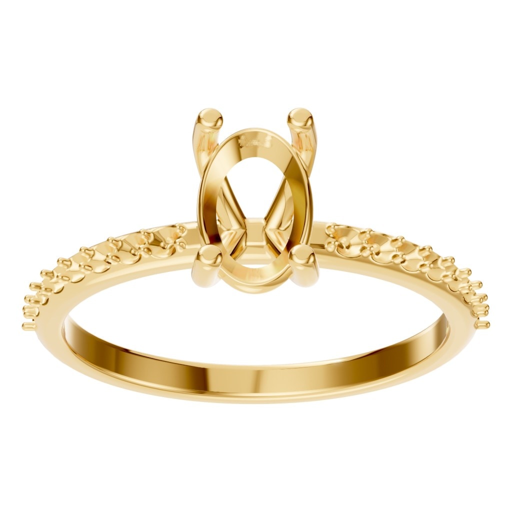 RI-8881 Yellow Gold Ring UNSET - Front View