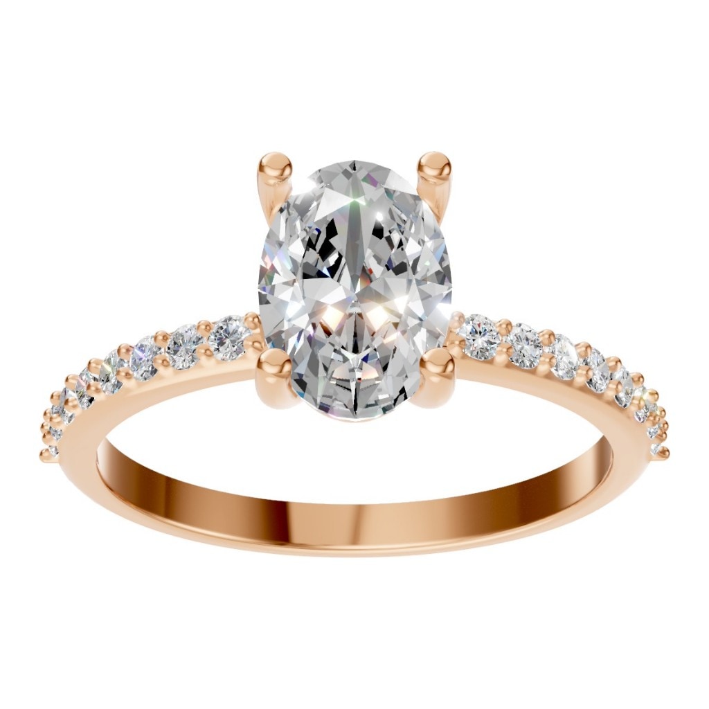 RI-8881 Rose Gold Ring SET - Front View