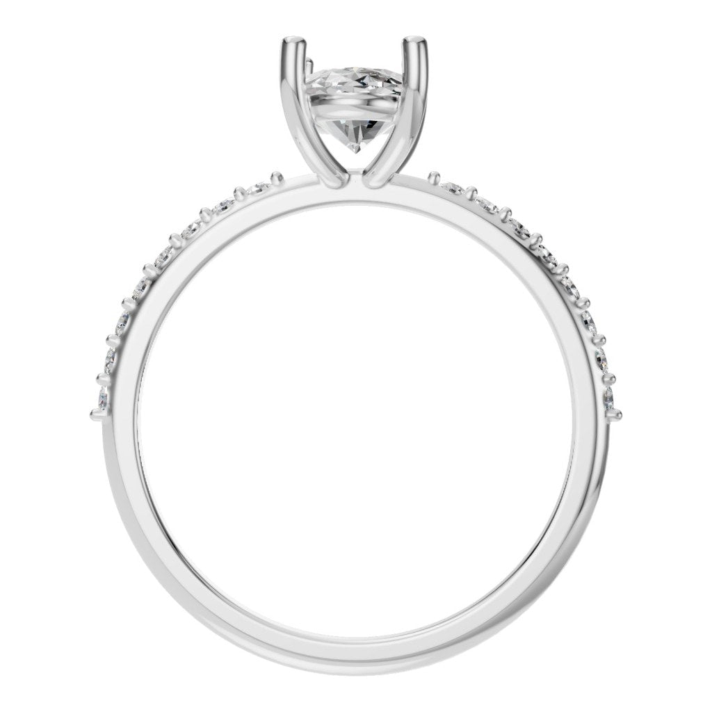 RI-8881 White Gold Ring SET - Top View