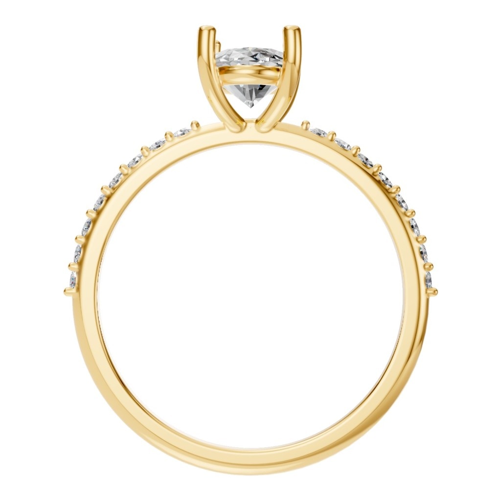 RI-8881 Yellow Gold Ring SET - Top View