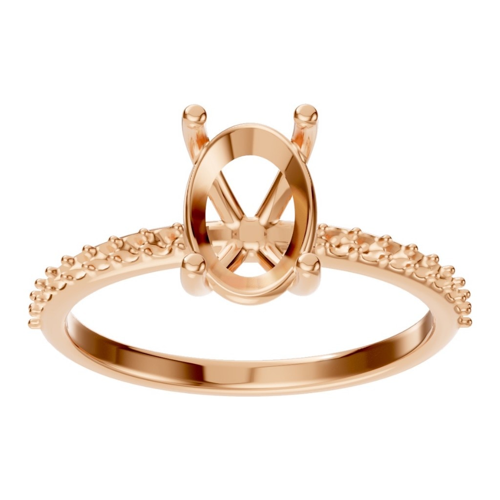 RI-8881 Rose Gold Ring UNSET - Front View