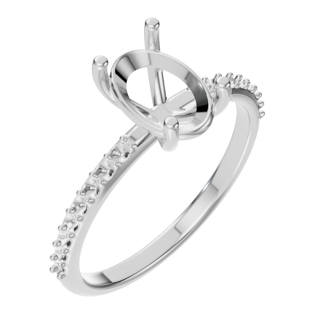 RI-8881 White Gold Ring UNSET - Main View