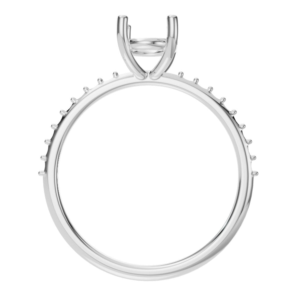 RI-8881 White Gold Ring UNSET - Top View
