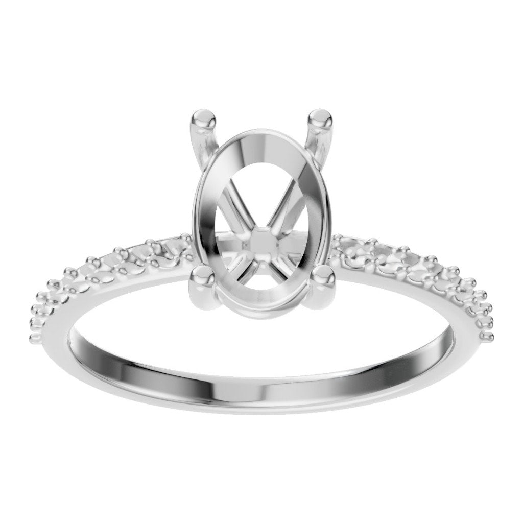 RI-8881 White Gold Ring UNSET - Front View