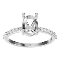 RI-8881 White Gold Ring UNSET - Front View