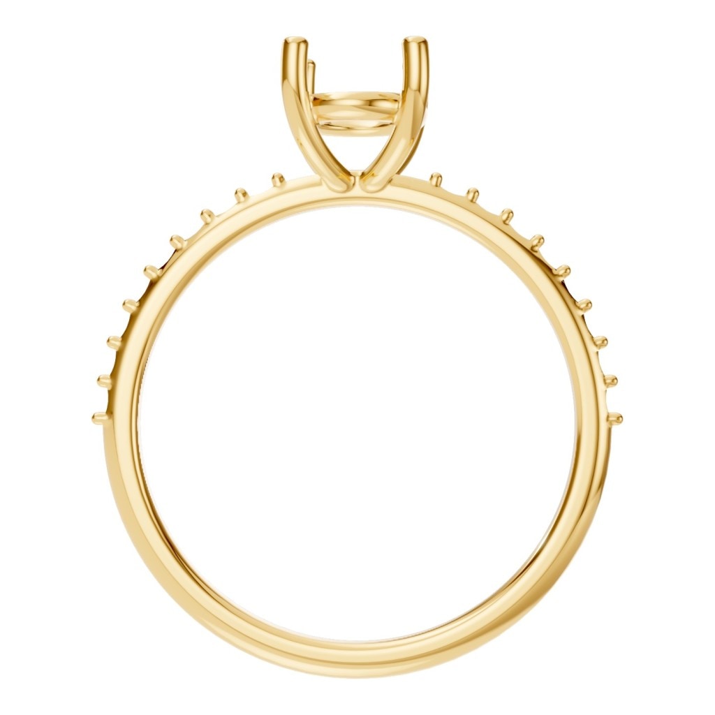 RI-8881 Yellow Gold Ring UNSET - Top View