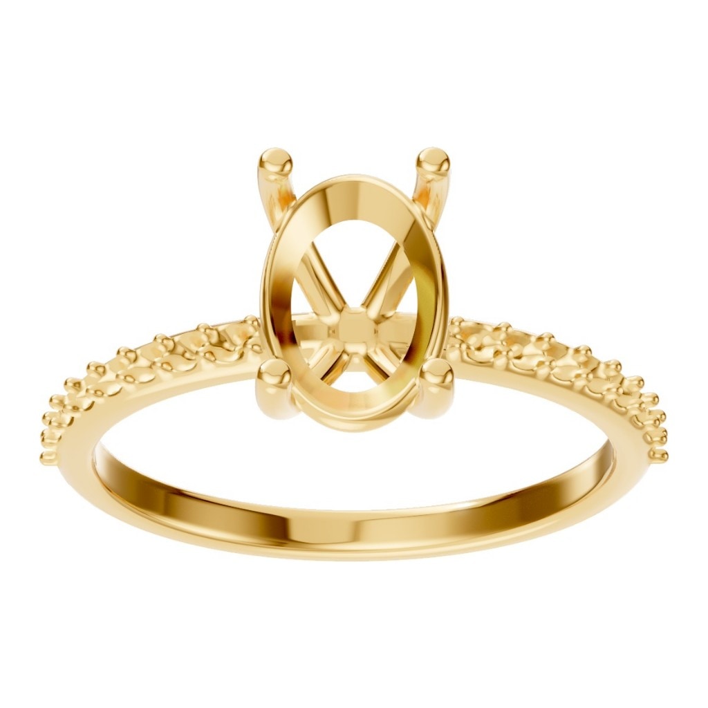 RI-8881 Yellow Gold Ring UNSET - Front View