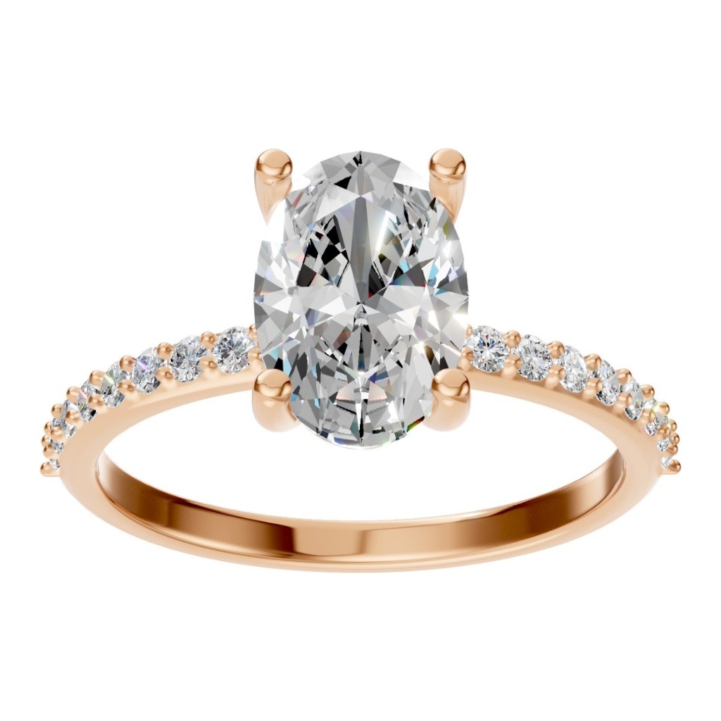 RI-8881 Rose Gold Ring SET - Front View