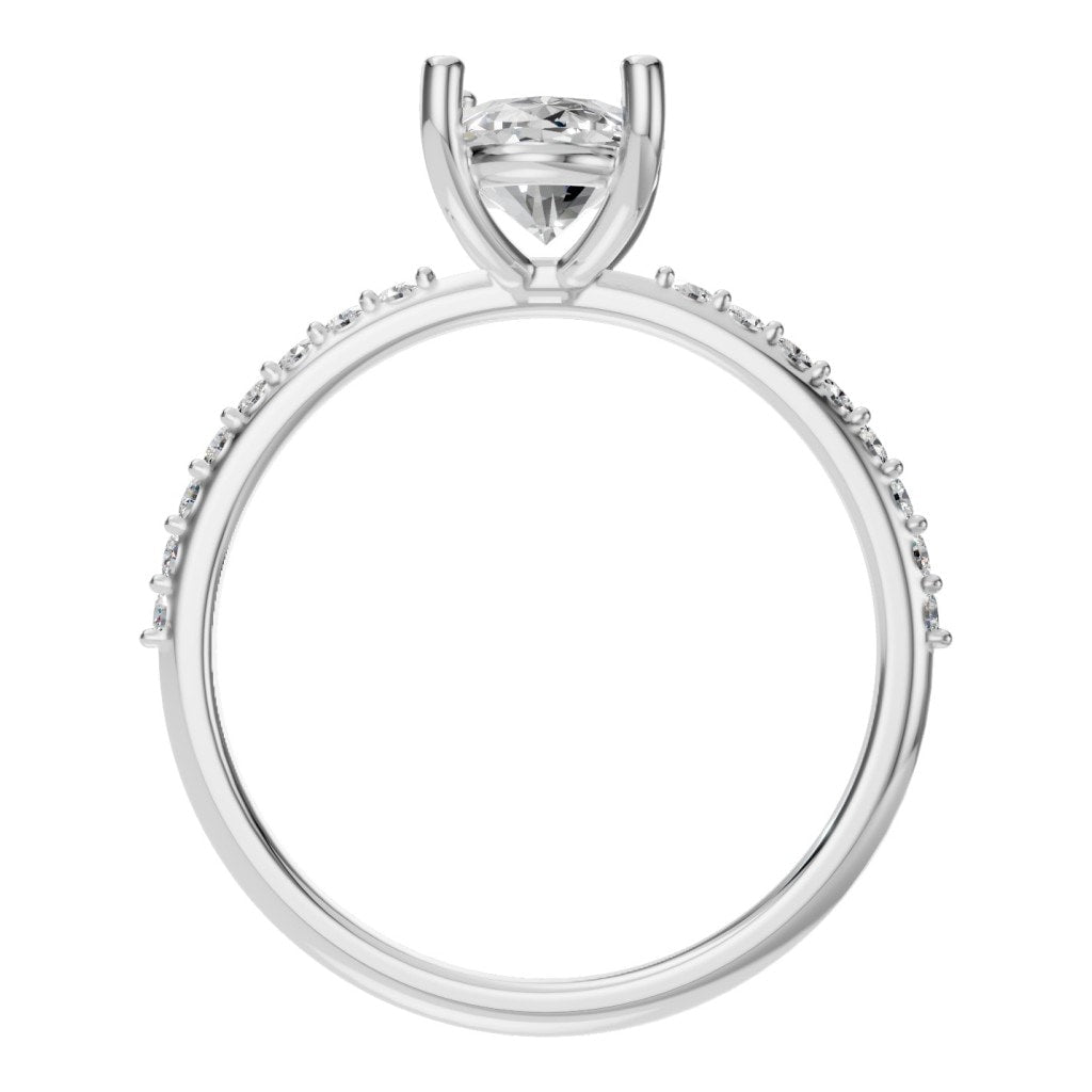 RI-8881 White Gold Ring SET - Top View