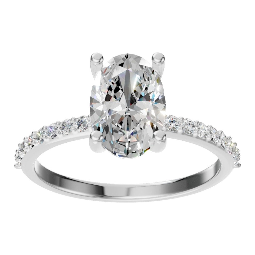 RI-8881 White Gold Ring SET - Front View