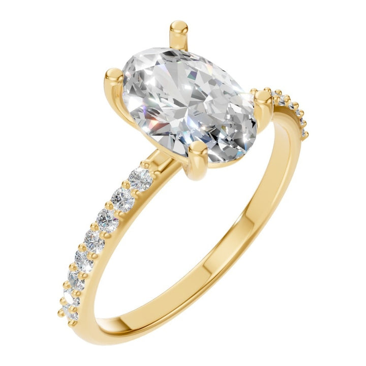 Accented Solitaire Ring Mounting - Oval 9x6mm
