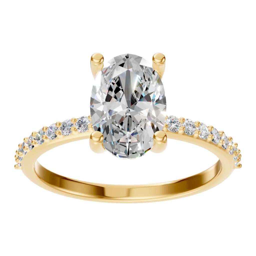 RI-8881 Yellow Gold Ring SET - Front View